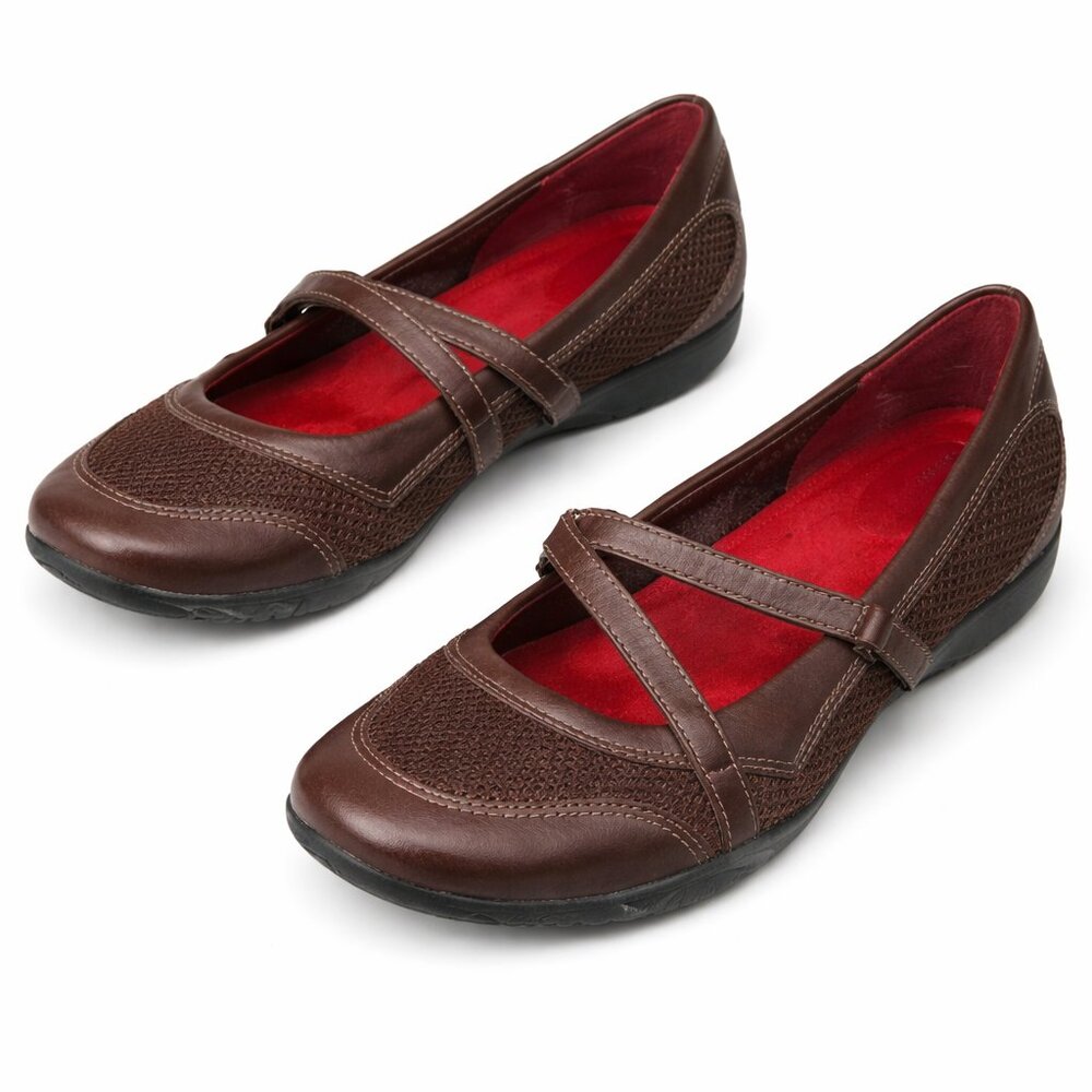 Naturalizer “Cressa” Mary-Jane Flats 8.5 M – Chocolate Brown Leather & Mesh